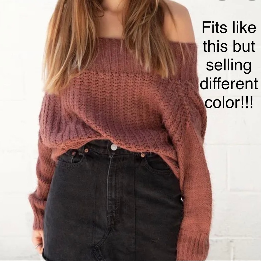 TAN off the shoulder sweater